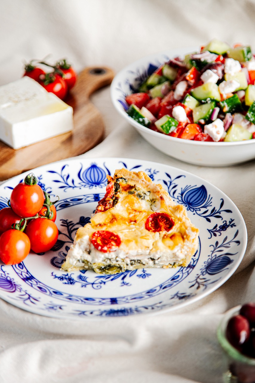 Vegane Quiche mit Spinat und No Sheep Greek